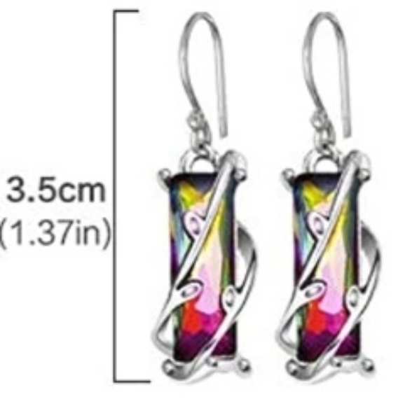 Rainbow Crystal Earrings - Picture 2 of 2